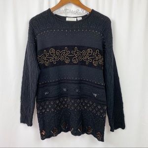 vintage LIZ CLAIBORNE art deco style sweater tunic [0396]